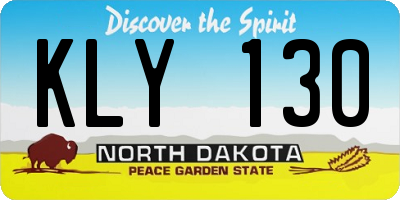 ND license plate KLY130