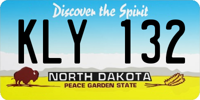 ND license plate KLY132