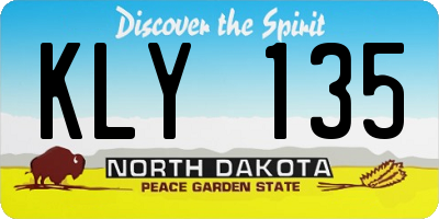 ND license plate KLY135