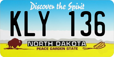 ND license plate KLY136