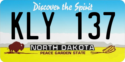 ND license plate KLY137