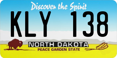 ND license plate KLY138
