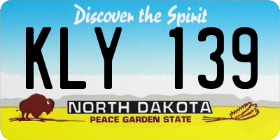 ND license plate KLY139