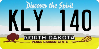 ND license plate KLY140