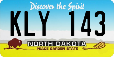 ND license plate KLY143