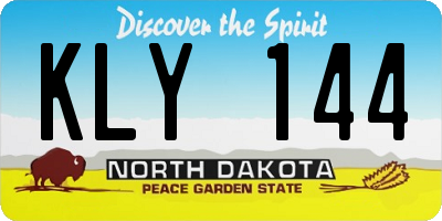 ND license plate KLY144