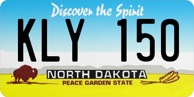 ND license plate KLY150