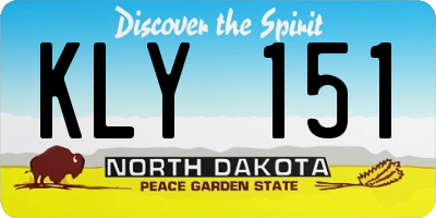 ND license plate KLY151