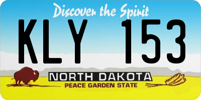 ND license plate KLY153