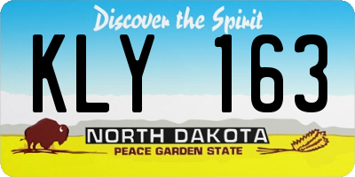 ND license plate KLY163