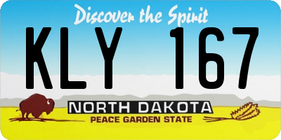 ND license plate KLY167