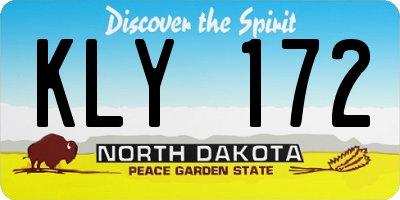 ND license plate KLY172