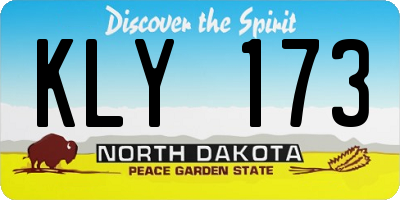 ND license plate KLY173