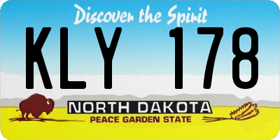ND license plate KLY178