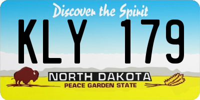 ND license plate KLY179
