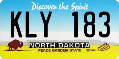 ND license plate KLY183