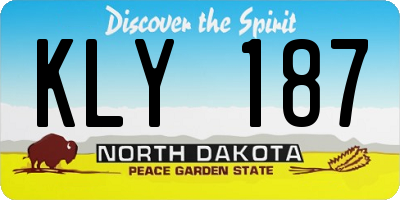 ND license plate KLY187