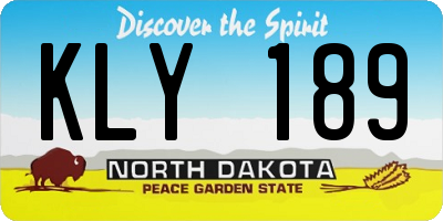 ND license plate KLY189