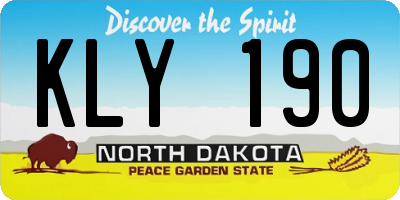 ND license plate KLY190