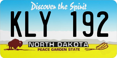 ND license plate KLY192