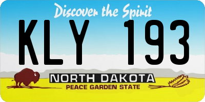 ND license plate KLY193