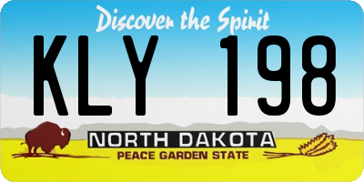 ND license plate KLY198