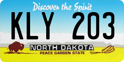 ND license plate KLY203