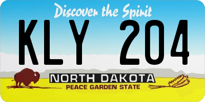 ND license plate KLY204