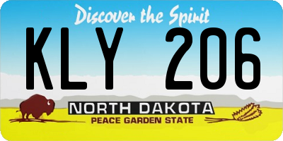ND license plate KLY206