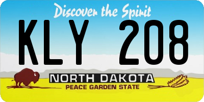 ND license plate KLY208