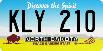 ND license plate KLY210