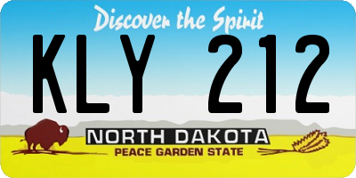 ND license plate KLY212