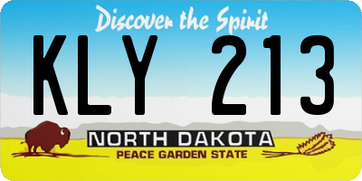 ND license plate KLY213