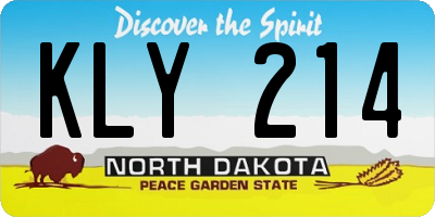 ND license plate KLY214