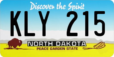 ND license plate KLY215