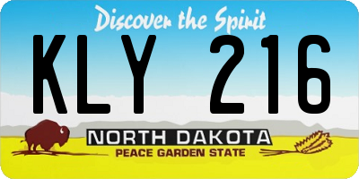 ND license plate KLY216