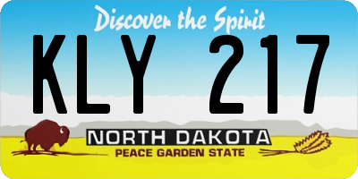 ND license plate KLY217