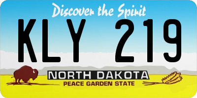 ND license plate KLY219