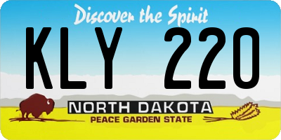 ND license plate KLY220