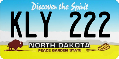 ND license plate KLY222