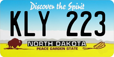 ND license plate KLY223