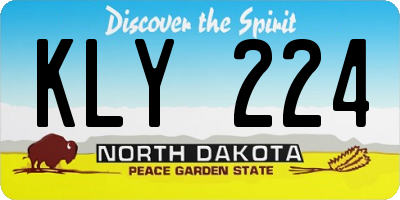 ND license plate KLY224