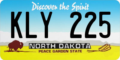 ND license plate KLY225