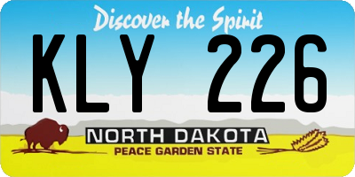 ND license plate KLY226