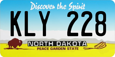 ND license plate KLY228