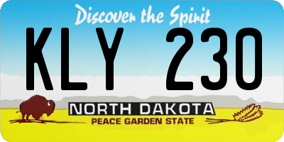 ND license plate KLY230