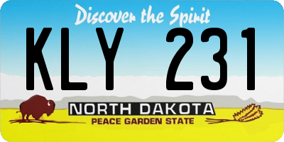 ND license plate KLY231