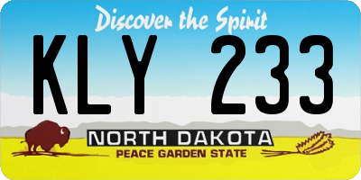 ND license plate KLY233