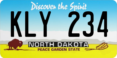 ND license plate KLY234