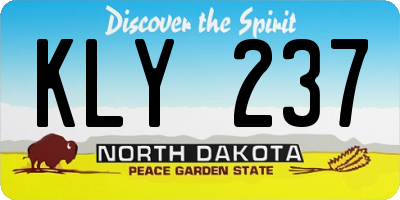 ND license plate KLY237